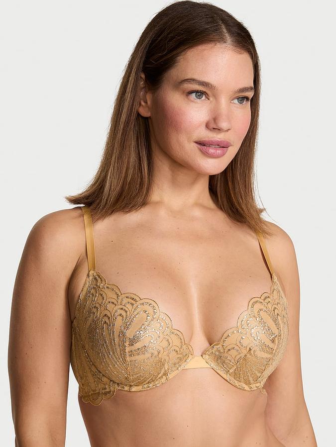 Showgirl Embroidery Unlined Demi Bra