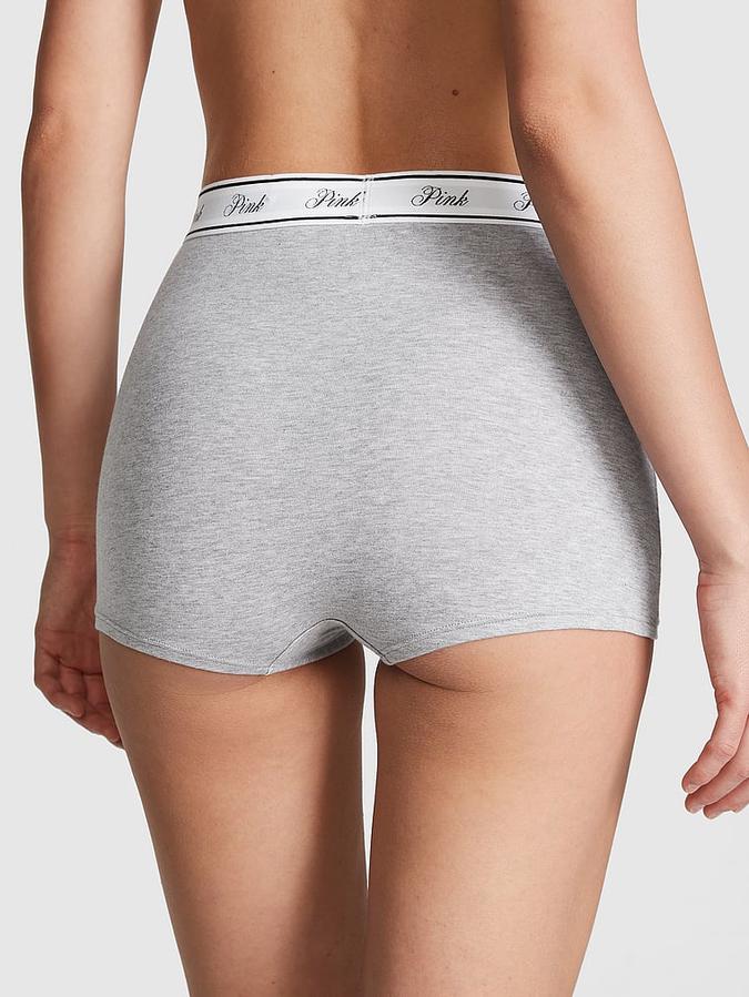 Logo Cotton High-Waist Boyshort Panty