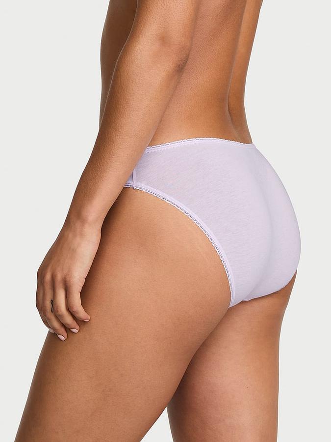 Cotton Lace-Trim Bikini Panty
