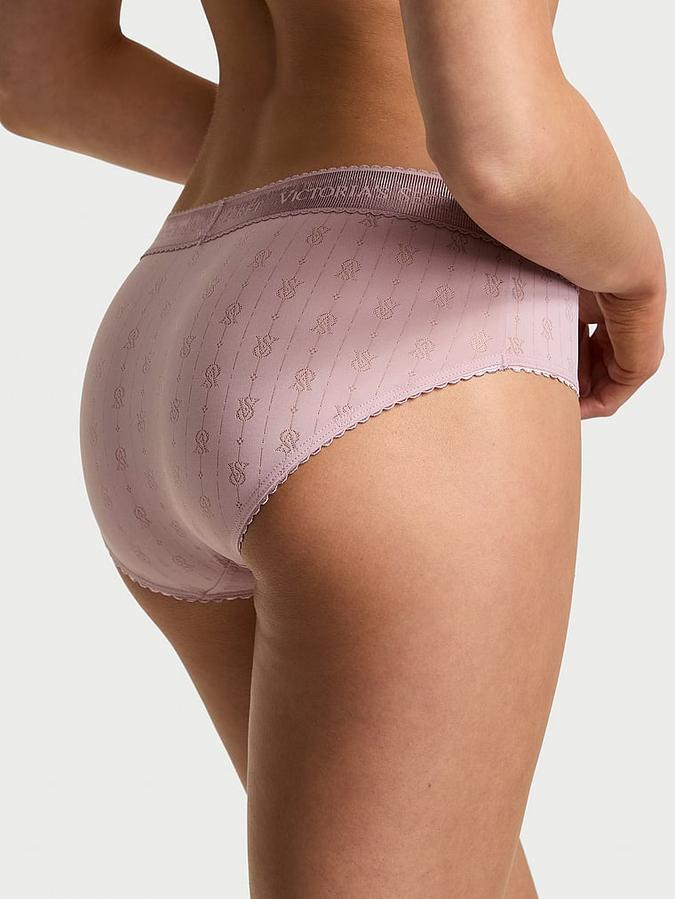 Logo Pointelle Hiphugger Panty image number 1