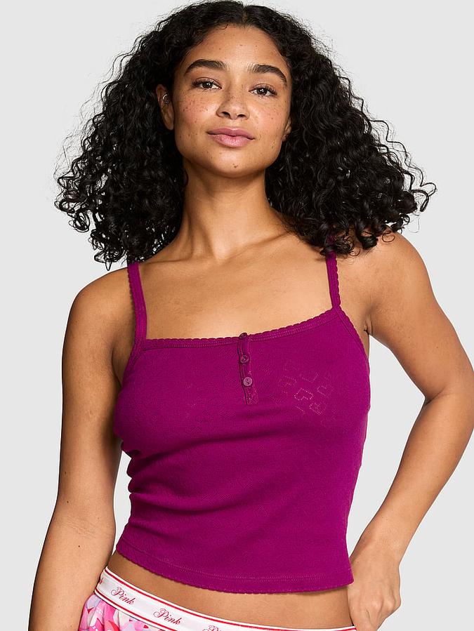 Pointelle Henley Cami