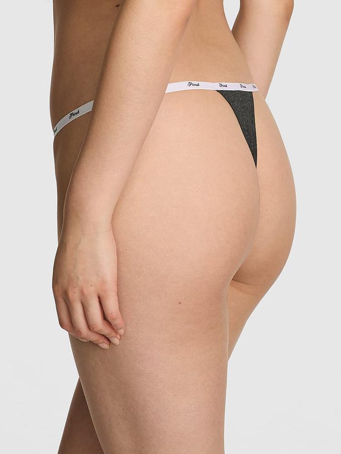 Logo Cotton Scoop Thong Panty