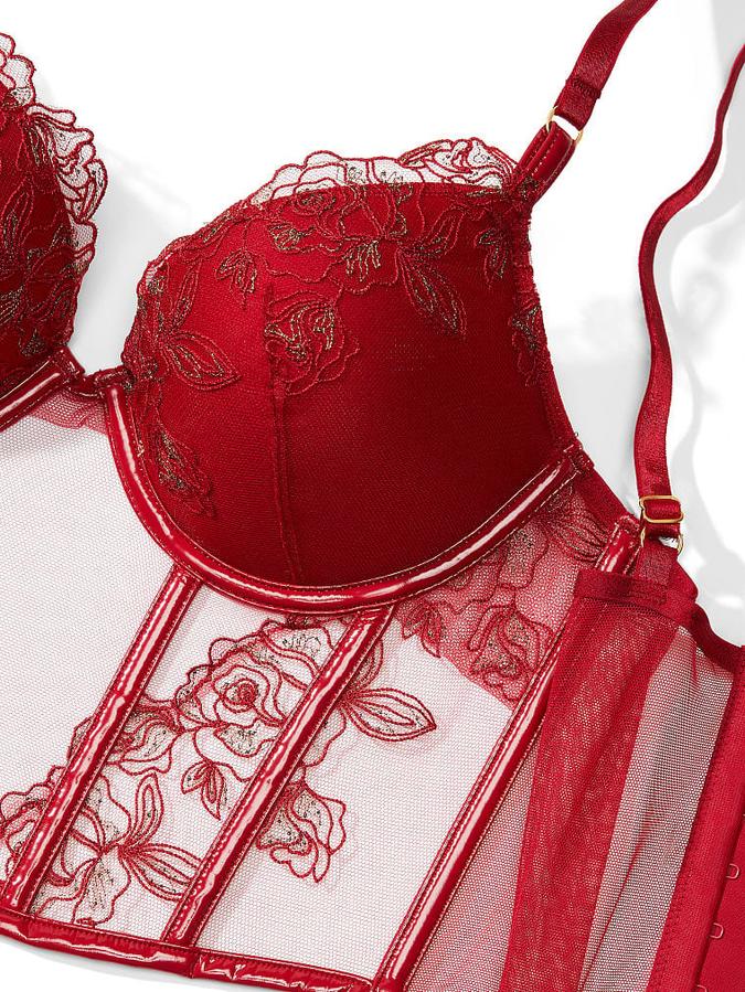 Midnight Affair Embroidery Push-Up Corset Top image number 2