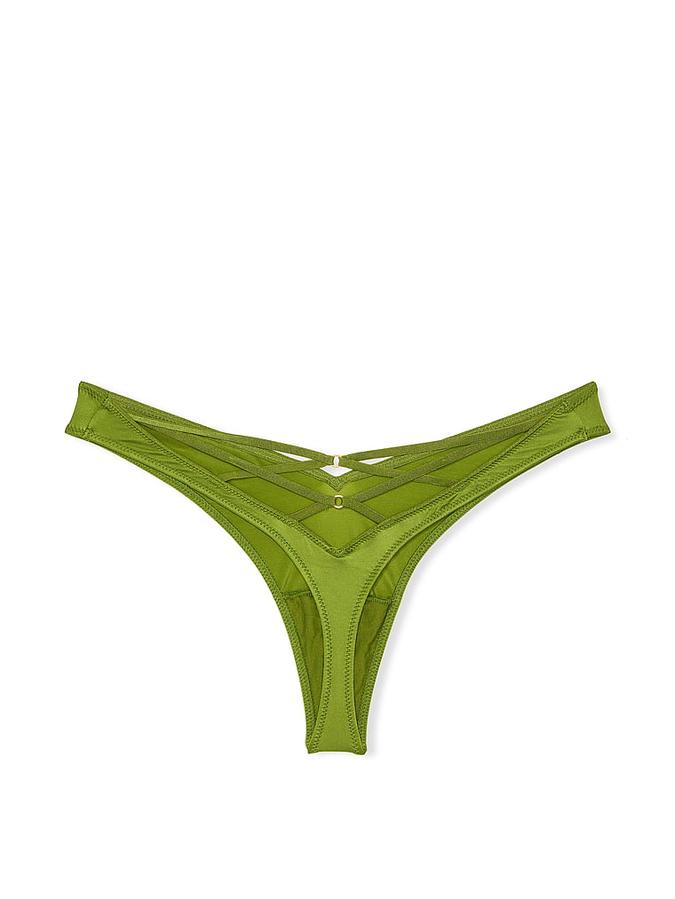 Smooth Strappy-Back High-Leg Thong Panty image number 3