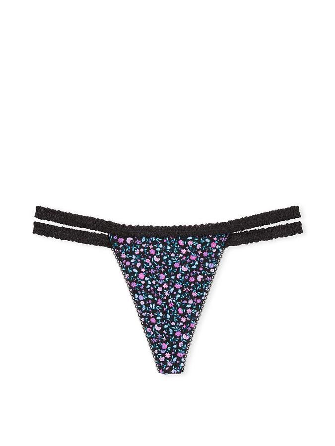 Stretch Cotton Strappy V-String Panty image number 1