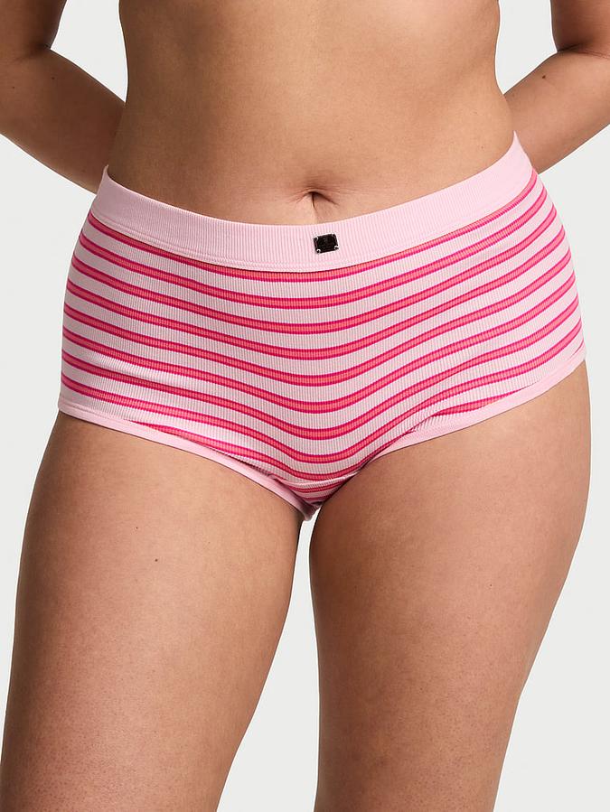 Cotton Rib Logo Hardware Boyshort Panty image number 0