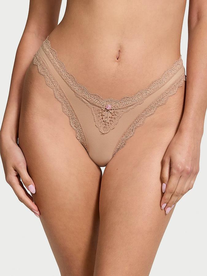 Lace-Trim Brazilian Panty