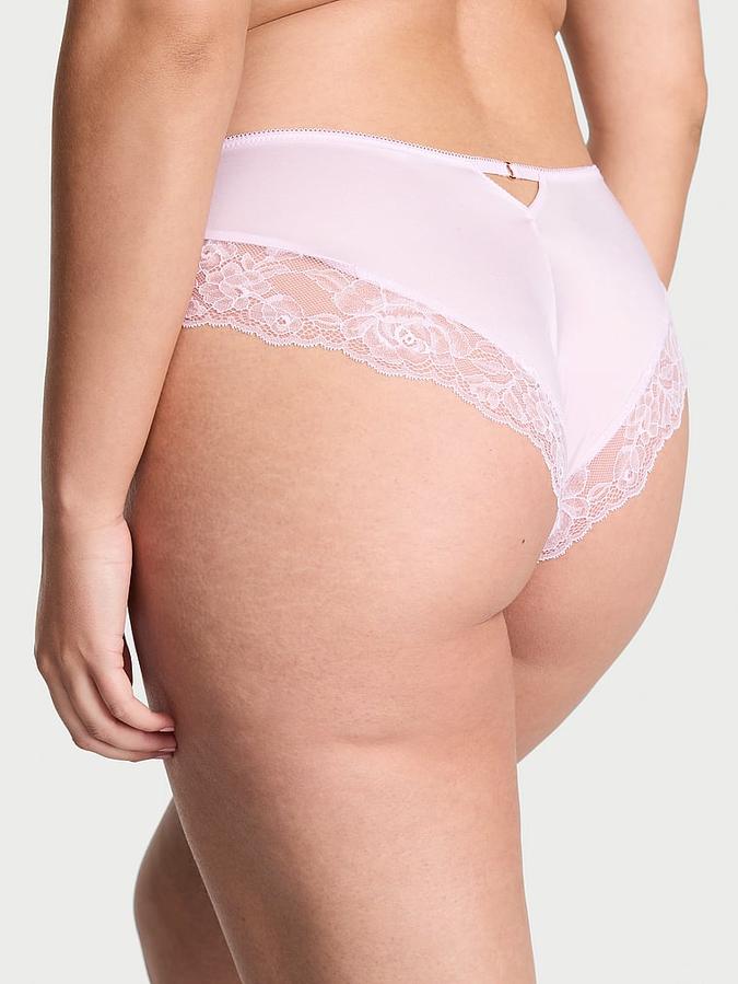 Rose Lace-Trim High-Leg Cheeky Panty