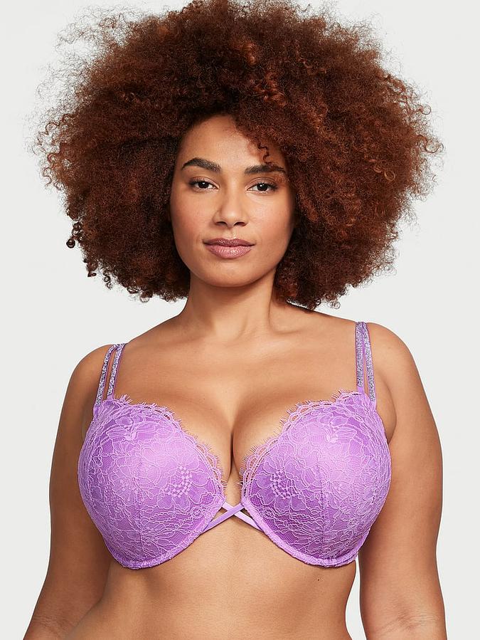 Bombshell Add-2-Cups Shine Strap Lace Push-Up Bra image number 0
