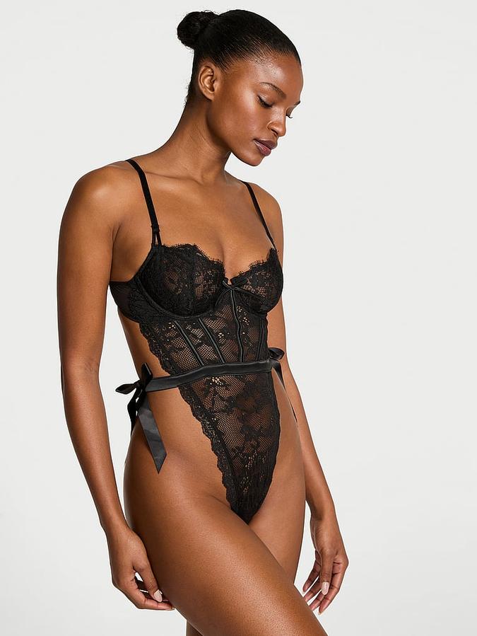 Wicked Unlined Lace Teddy image number 0