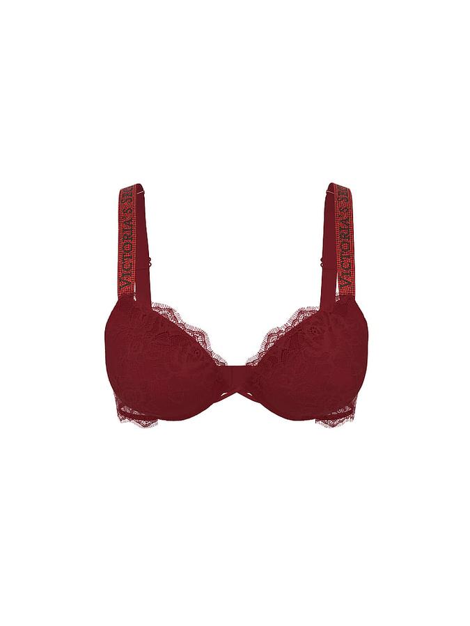 Bombshell Add-2-Cups Shine Strap Rose Lace Push-Up Bra image number 2