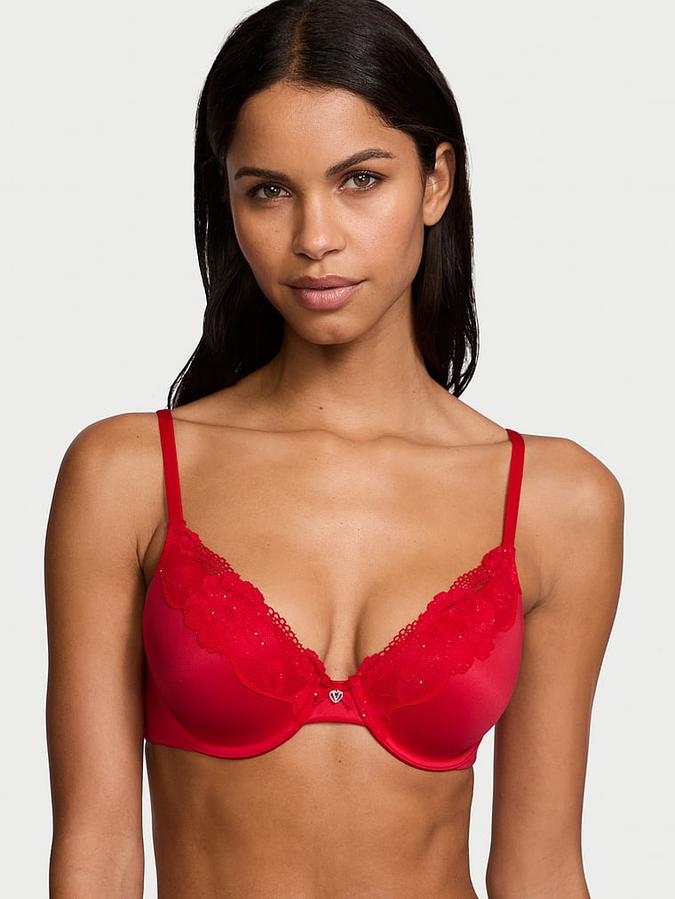 Lace-Trim Lightly Lined Full-Coverage Bra image number 0