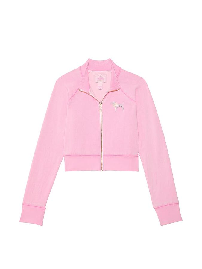 PINK x LoveShackFancy Reissued Full-Zip Sweatshirt image number 2