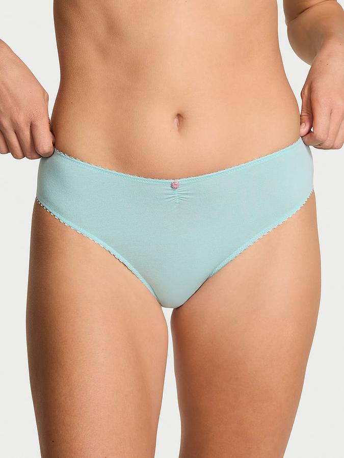 Stretch Cotton Heart Lace High-Leg Brief Panty