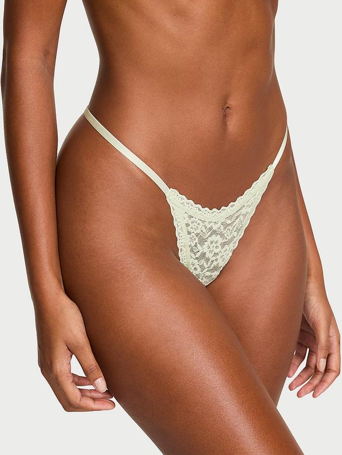 Lace Strappy-Back String Thong Panty