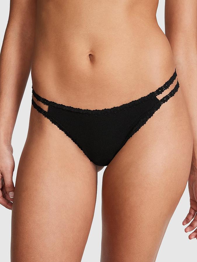 Wink Lace-Trim Strappy Thong Panty