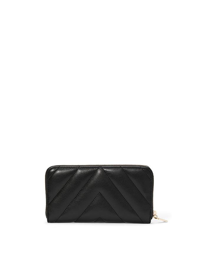 Large Wallet with Zip- Black