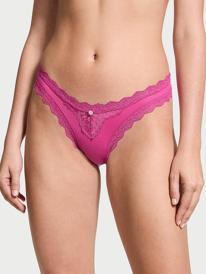 Lace-Trim Brazilian Panty