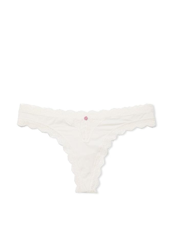 Lace-Trim Thong Panty image number 1