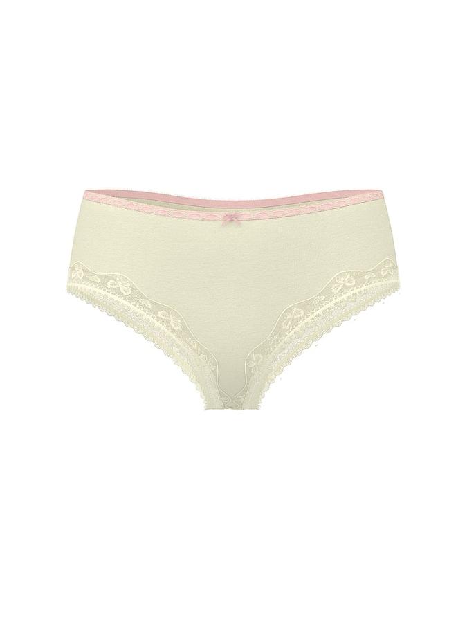 Cotton Bow Lace-Trim Cheeky Panty image number 2
