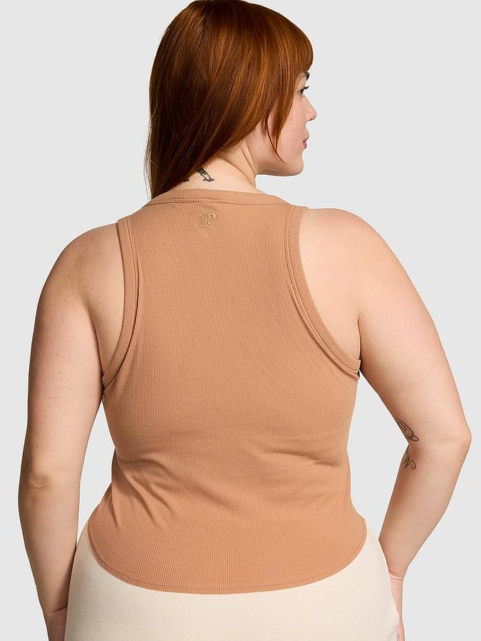 High-Neck Ribbed Tank image number 1