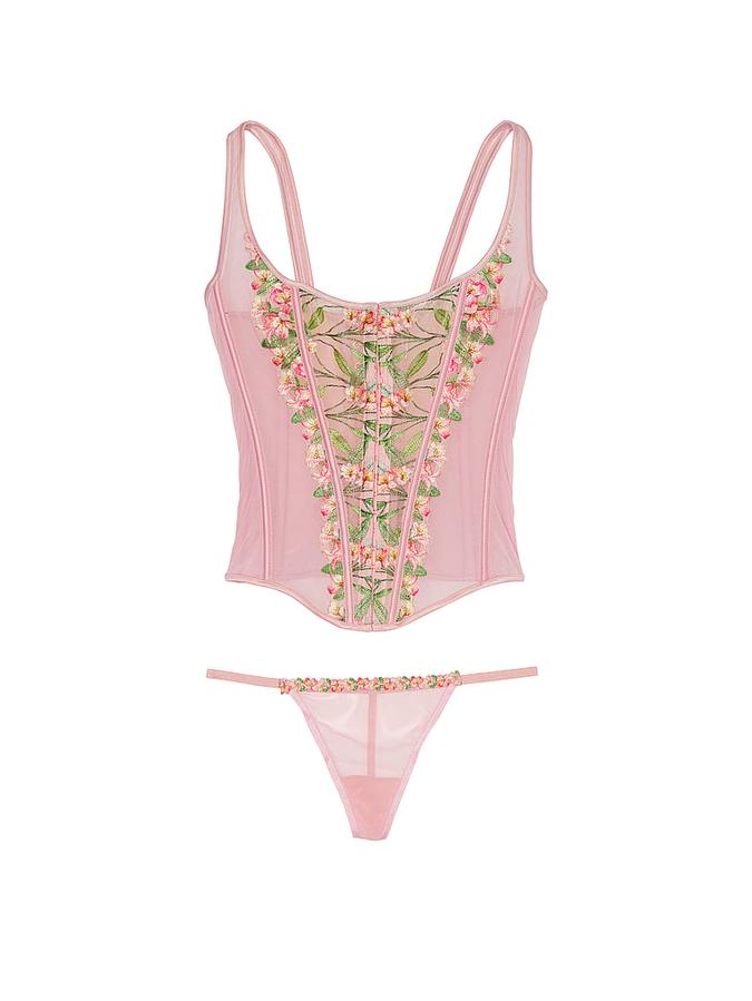 Classic Lily Embroidery Corset Set image number 0