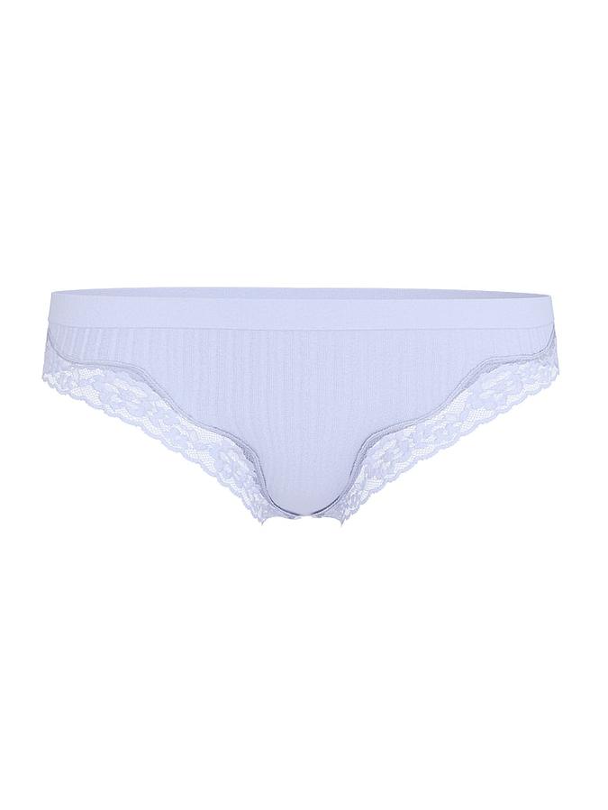 Seamless Rib Lace-Trim Thong Panty image number 2