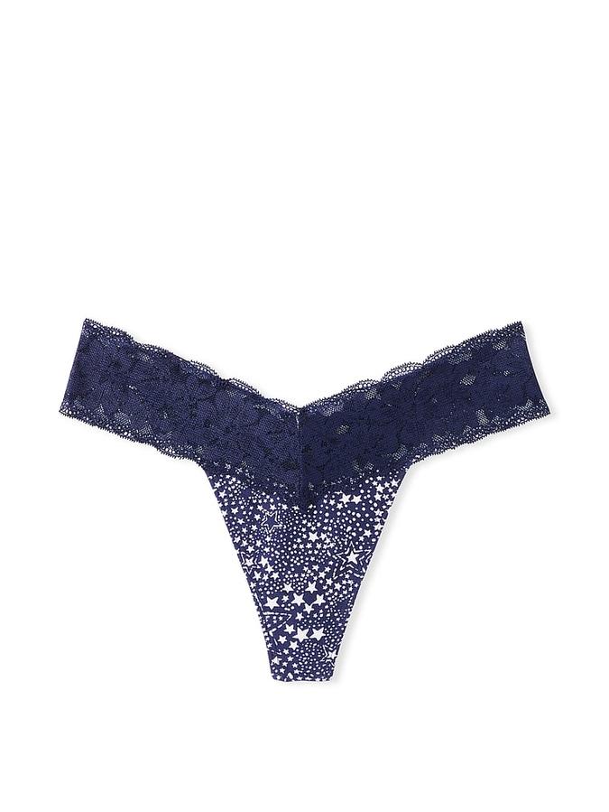 Everyday Lace Trim Thong Panty image number 2