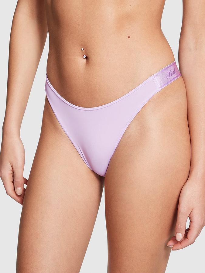 Logo Micro High-Leg Thong Panty