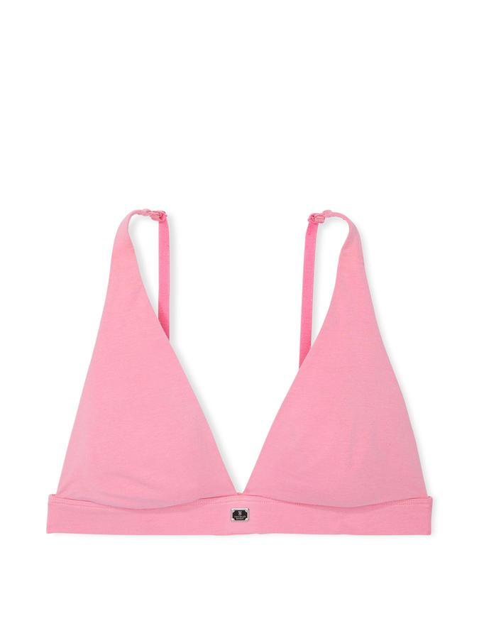 Cotton Logo Hardware Wireless Plunge Bralette image number 2