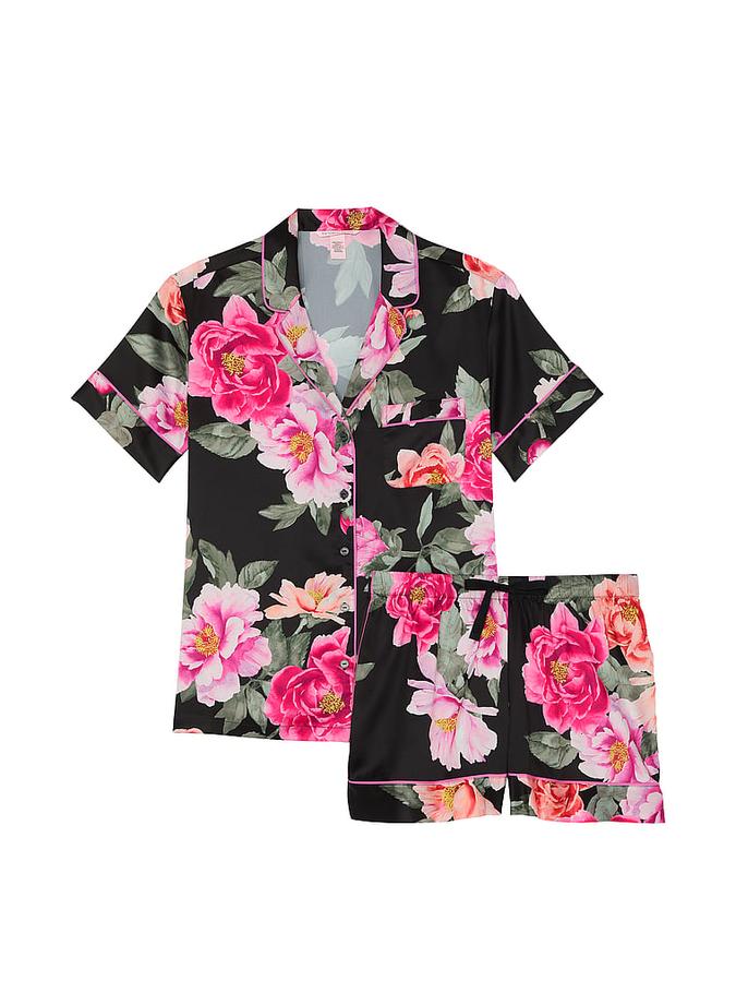 Glazed Satin Short Pajama Set image number 2