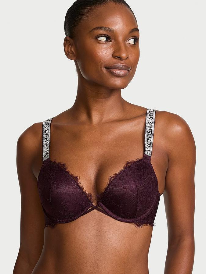 Shine Strap Lace Push-Up Bra