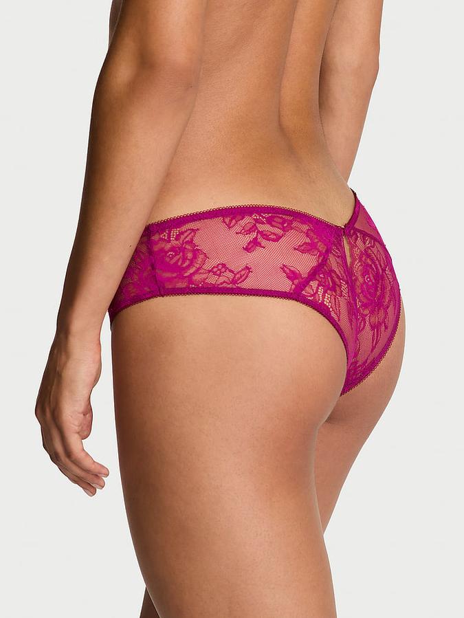 Rose Lace Crotchless Cheeky Panty image number 1