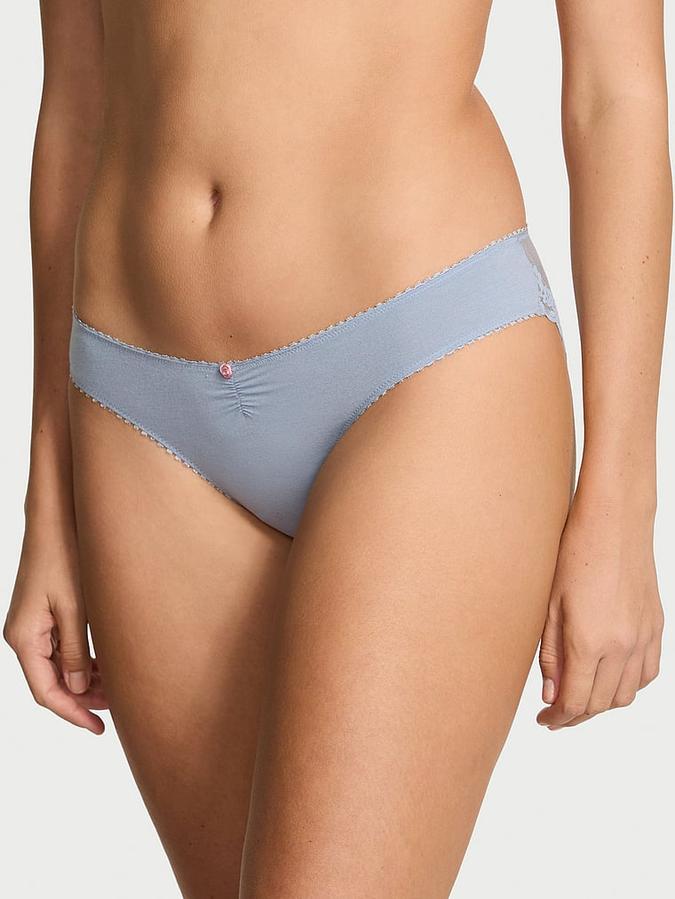 Stretch Cotton Heart Lace Bikini Panty