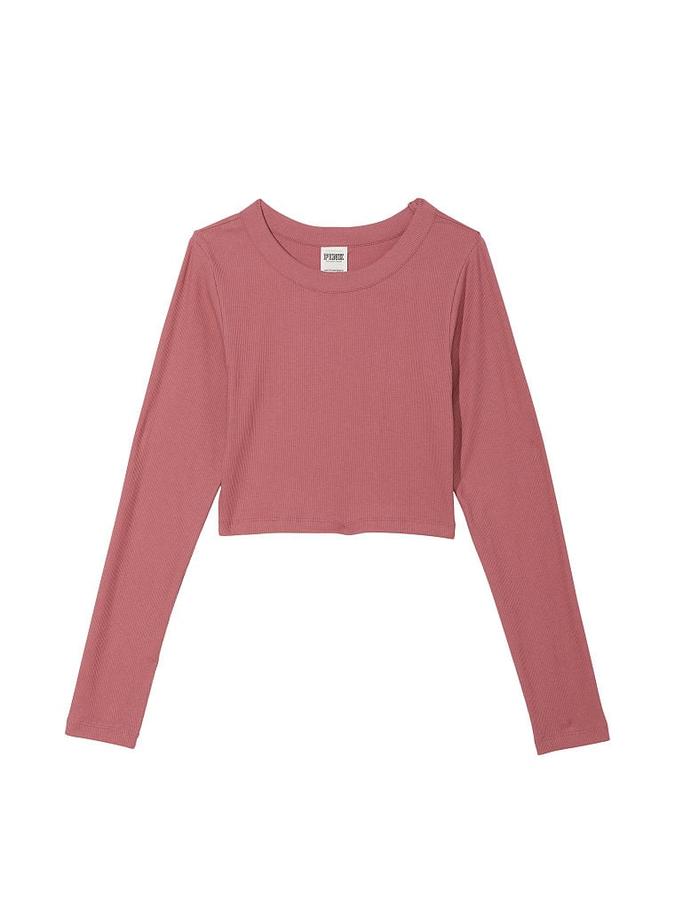 Rib Long-Sleeve Crop Top image number 2