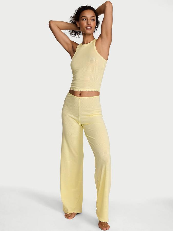 Cotton Shadow Stripe Tank & Pants Set