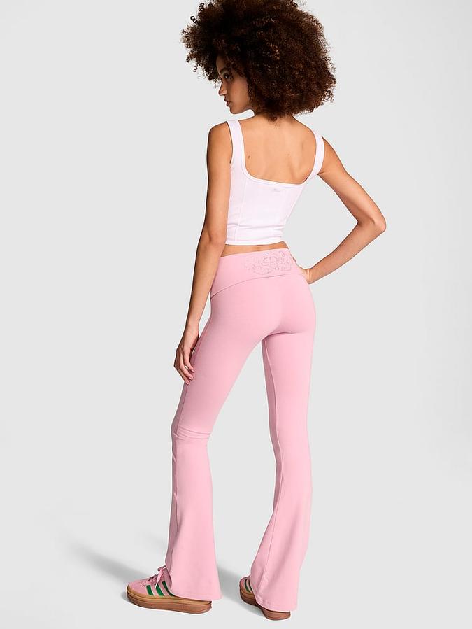 All-Day Cotton Foldover Flare Leggings image number 1