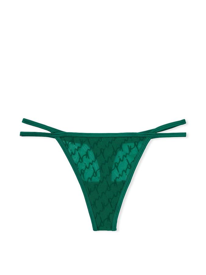 Flocked Mesh Thong Panty image number 1