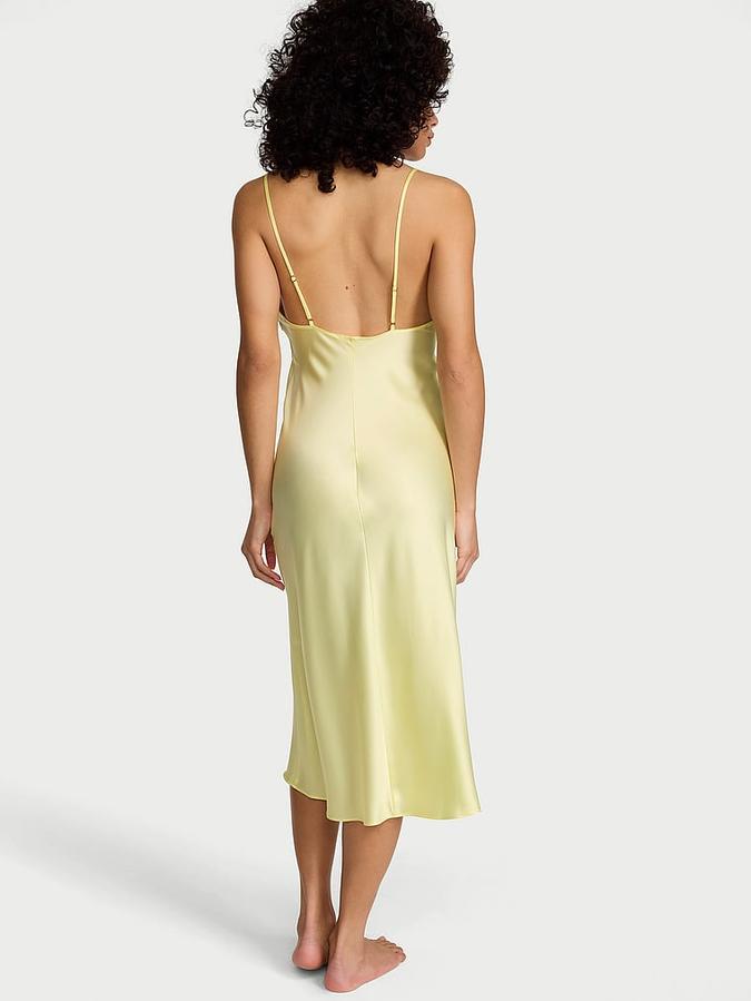 Satin Midi Slip Dress