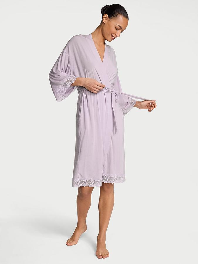 SoSoft&trade; Modal Lace-Trim Robe