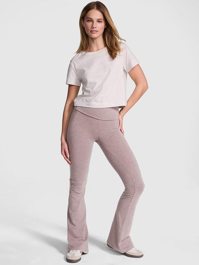 All-Day Cotton Foldover Flare Leggings image number 0