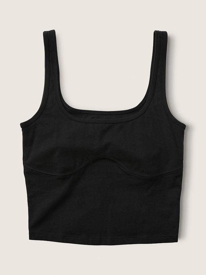 Cotton Contour Crop Tank Top image number 2