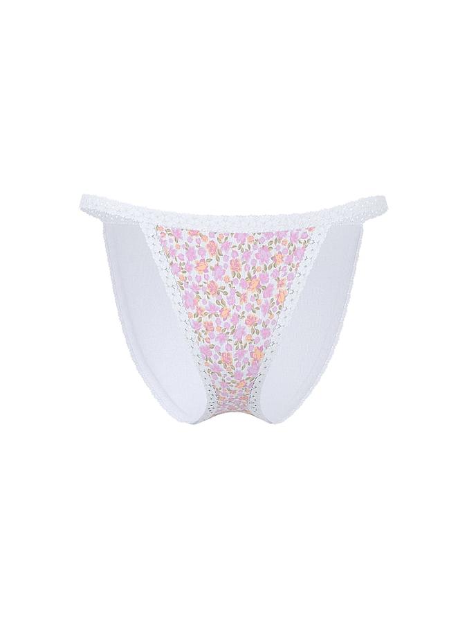 Cotton Lace Trim String Bikini Panty image number 2