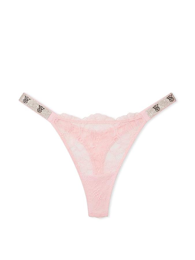 Shine Strap Lace Thong Panty image number 1
