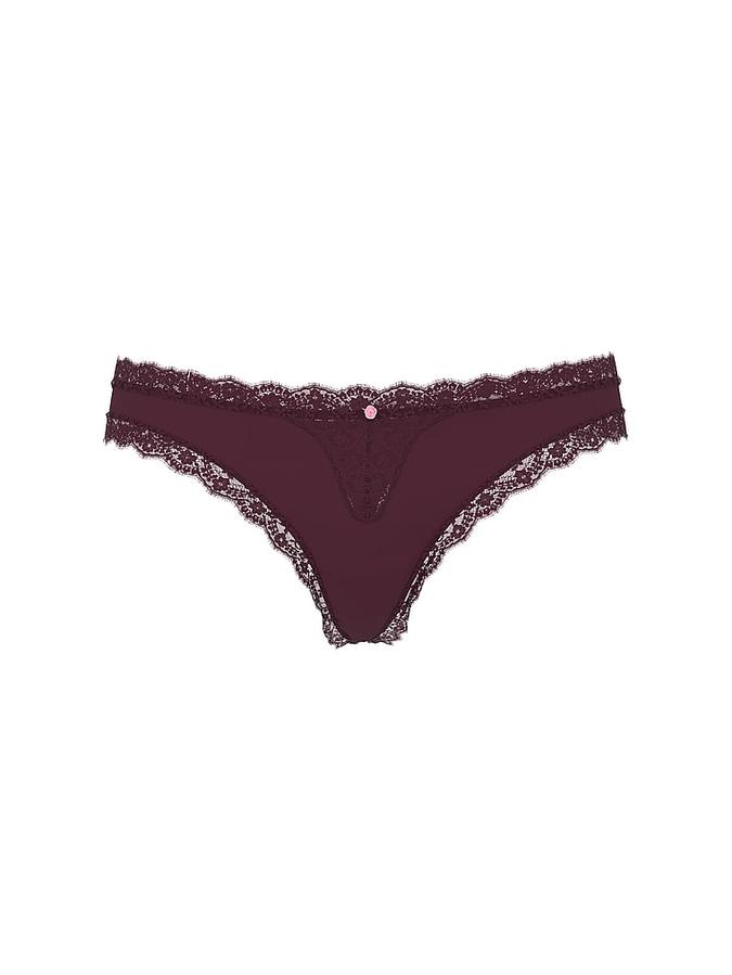 Lace-Trim Thong Panty image number 2
