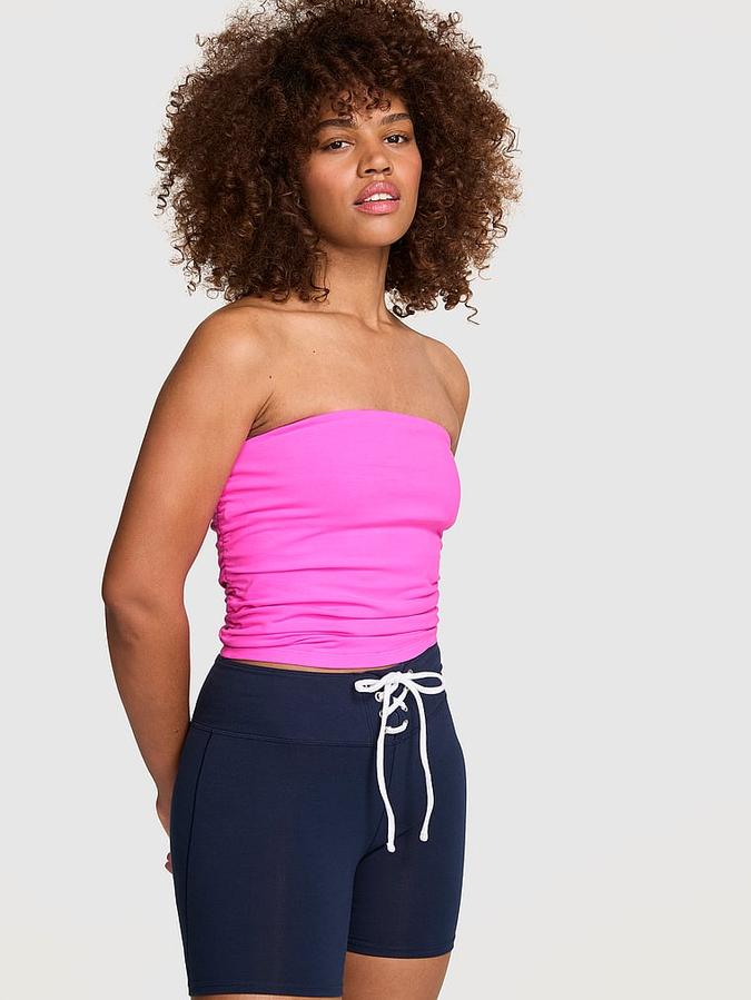 All-Day Cotton? Side-Ruched Tube Top