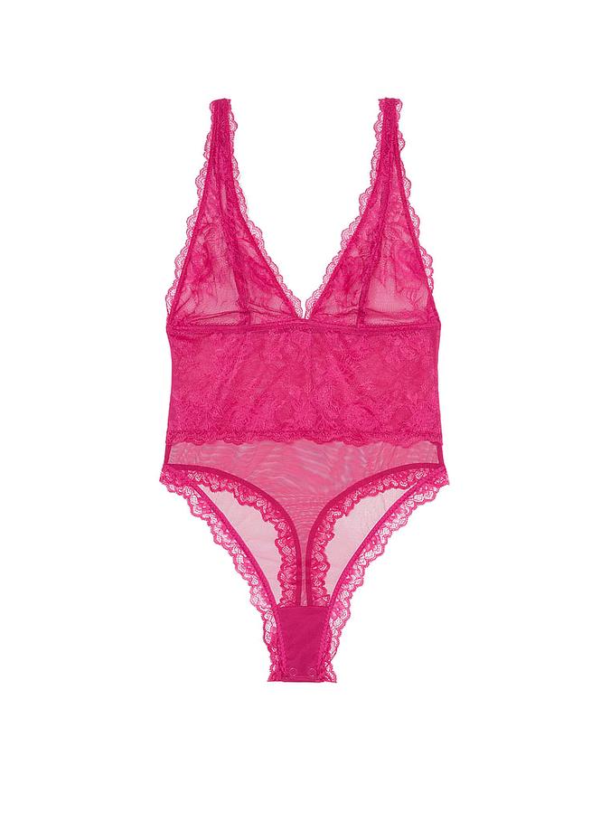 Sheer Rose Plunge Bodysuit image number 2