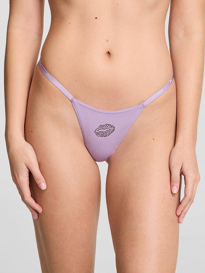 Logo Cotton String Micro Thong Panty