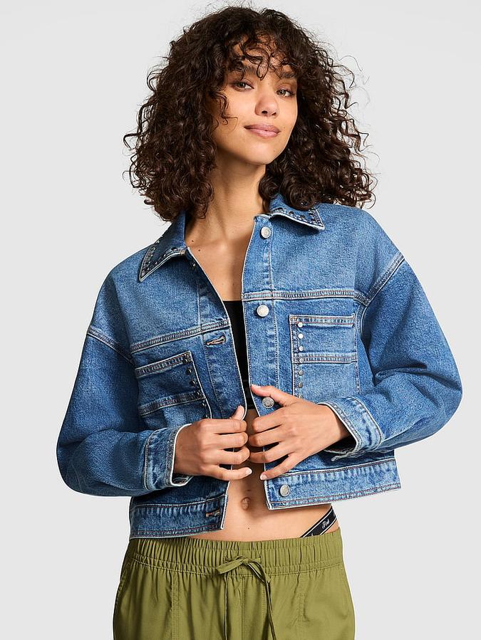 Denim by PINK Cutoff Trucker Jacket image number 0