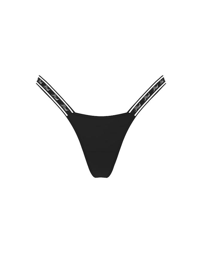 Logo Cotton High-Leg Micro Thong Panty image number 2
